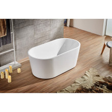 White Color Acrylic Flatbottom Freestanding Bathtub